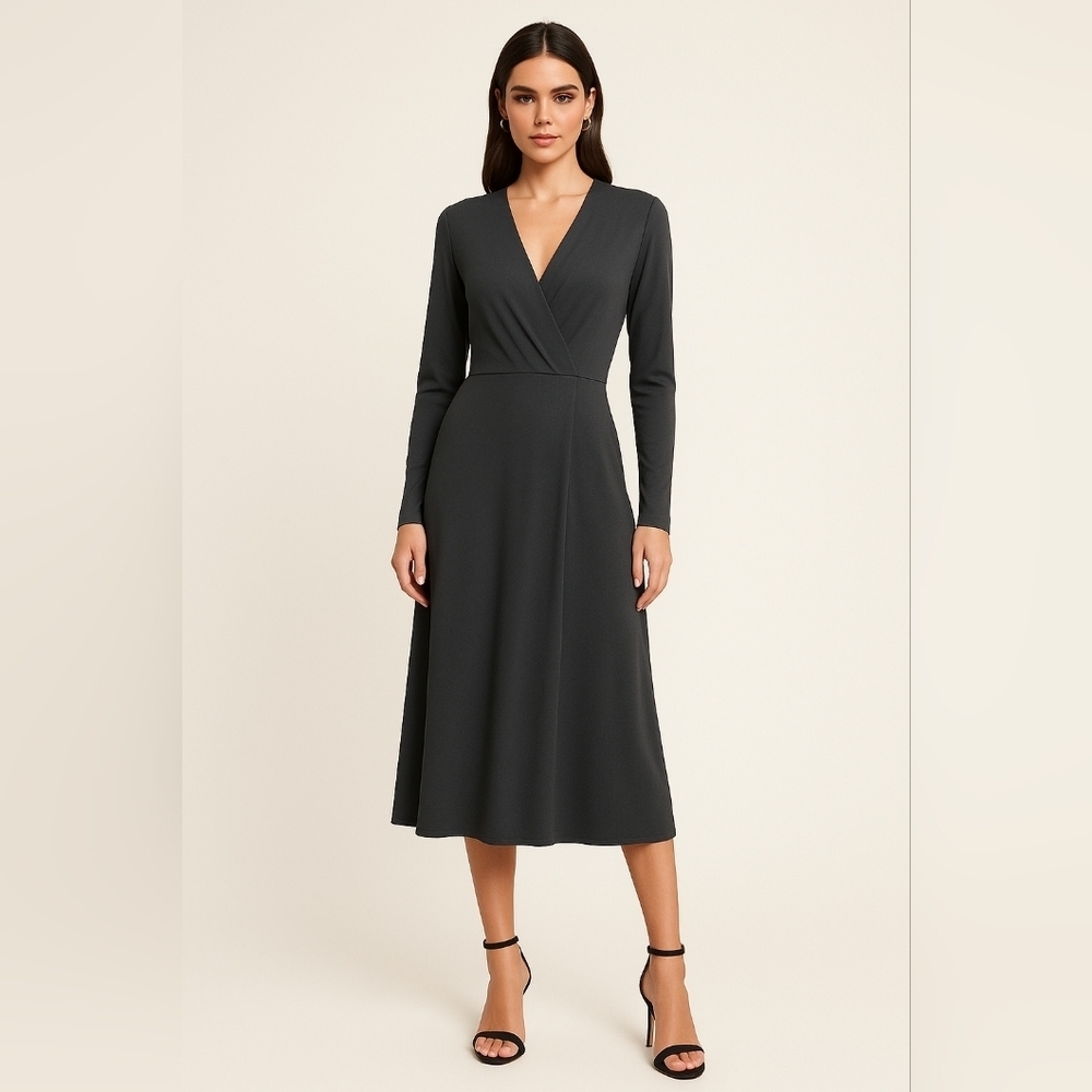 Who Wear What Black Midi Dress